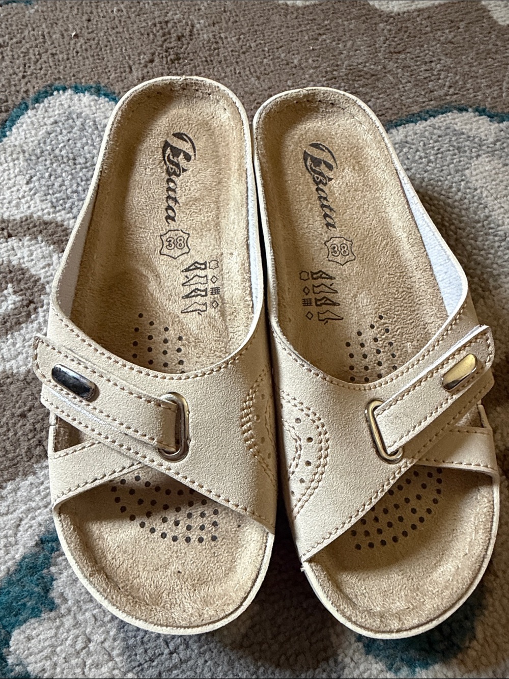 Bruno Beige Slip-On Comfort Sandals - Women